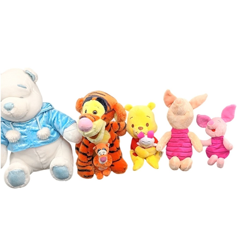 Disney Winnie the Pooh and Friends Plush Lot Tigger Piglet Winter Pooh 6pc